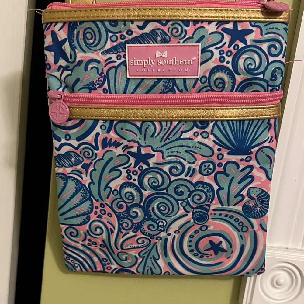 Simply Southern Nautical Swirl Pattern Bag - Pink and Blue